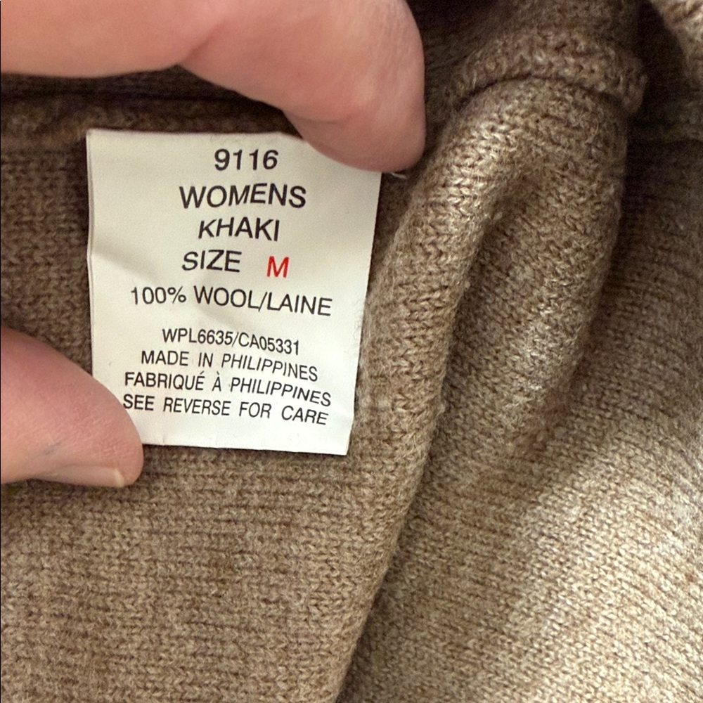 Woolrich Tan Zip-Up Sweater with Deer Motif - Picture 4 of 4